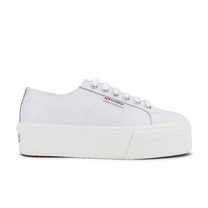 Platform Superga Leather white